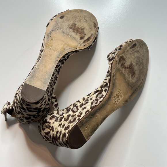 J Crew Laila Wedges Leopard Print Ankle-Strap Sandals Open Toe Cute Trendy 9 - Picture 5 of 12